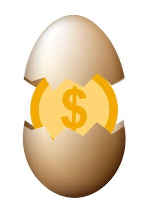 Money in egg business finance conceptのイラスト素材
