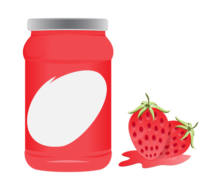 strawberry and bottle packaging vector designのイラスト素材