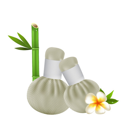 Thai herbs compress massage spa vector designのイラスト素材