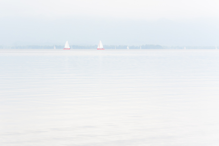 Two boats in the distanceの写真素材