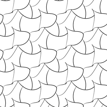 Black abstraction petals hand drawn seamless patternのイラスト素材