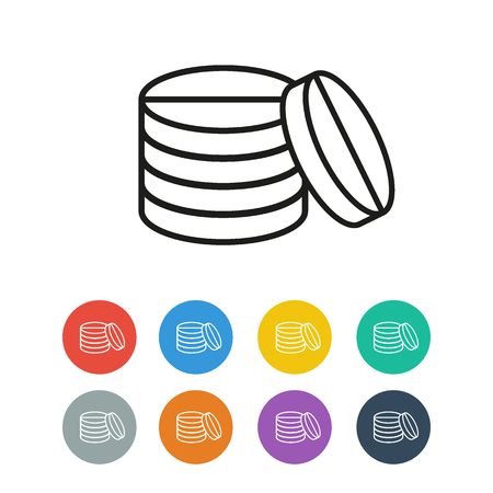 Pills vector icon with colored circle variationのイラスト素材