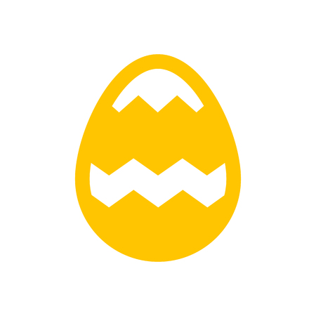 Icon Easter egg yellow color with waves holiday icon isolatedのイラスト素材