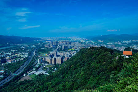 Panoramic view of Taipei, Taiwan. Taipei is the capital and largest city of Taiwan.の写真素材