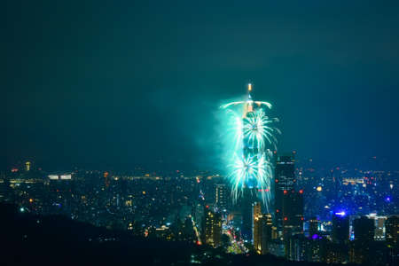 New Year's Eve fireworks at taipeiのeditorial素材