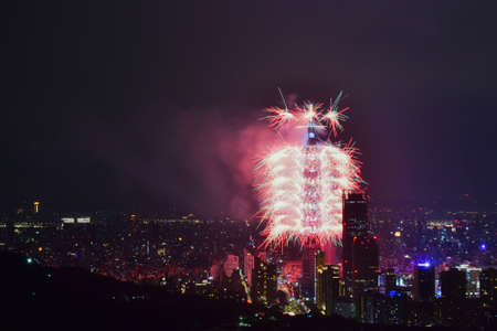 New Year's Eve fireworks at taipeiのeditorial素材
