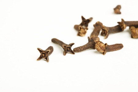 Close-up of cloves on white backgroundの写真素材