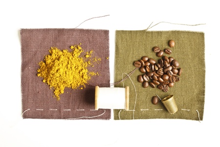 coffe beans and spice compositionの写真素材
