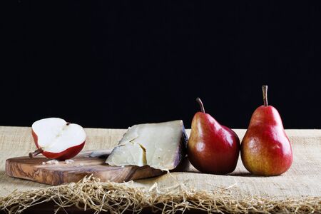 pears with cheese compositionの写真素材