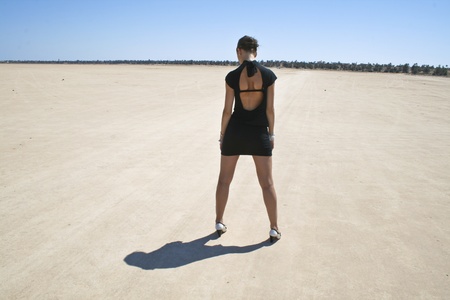 fashion in the desertの写真素材
