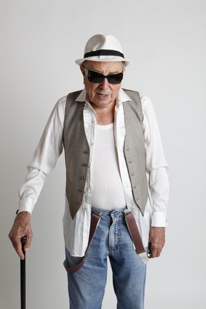 fashion cool elder manの写真素材