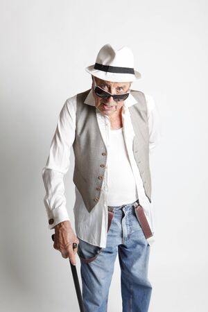 fashion cool elder manの写真素材