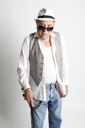 fashion cool elder manの写真素材