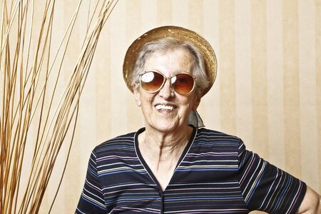 stylish elder ladyの写真素材