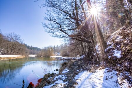 river in winter seasonの写真素材