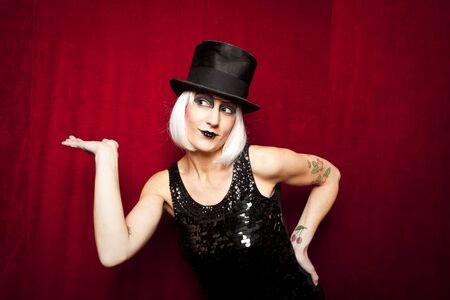 cabaret performer on stageの写真素材