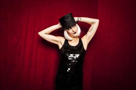 cabaret performer on stageの写真素材