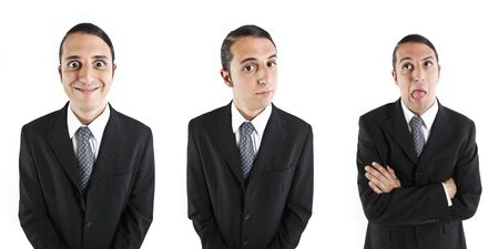 young businessman's face expressionsの写真素材
