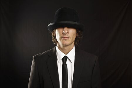 gentleman funny face expressionの写真素材