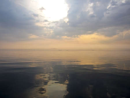 peaceful romantic seascape after a stormの写真素材