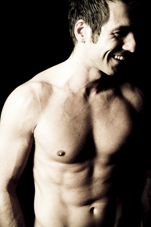 Portrait of sexy muscular manの写真素材