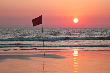 beautiful sunset on the beach in india
