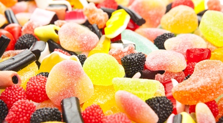 mixed colorful sugar candy backgroundの写真素材