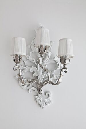 white wall chandelierの写真素材