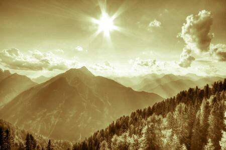 beautiful view of summer mountain landscapeの写真素材