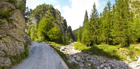 beautiful panoramic view of mountain pathの写真素材
