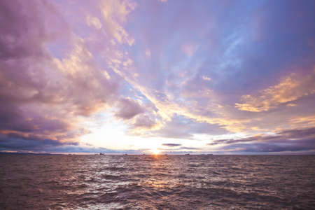 beautiful seascape, sunset on the seaの写真素材