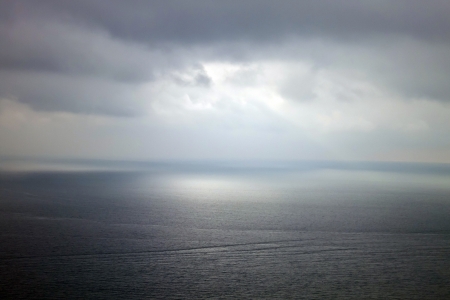 stormy weather on the seaの写真素材