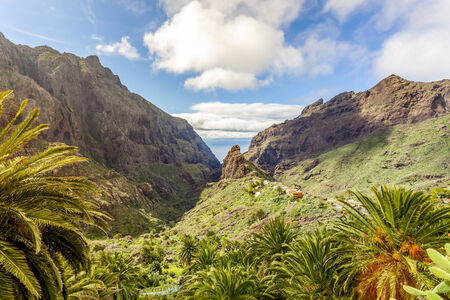 Masca Village and valley in Tenerife, Canary Islands, Spainの写真素材