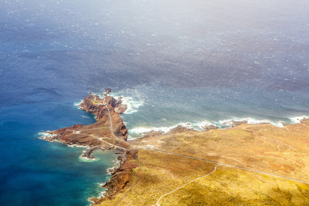 aerial view of coastline of Punta Teno, Tenerife, Canary Islands, Spainの写真素材