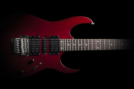 electric guitar on black backgroundの写真素材