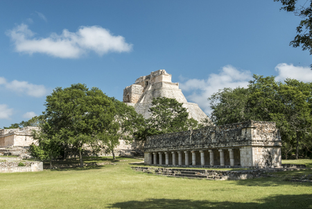 Uxmal archeological site, mayan ruins in yucatan, mexicoのeditorial素材