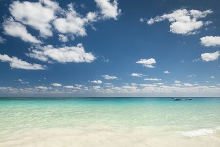 white tropical beach in the caribbean seaの写真素材