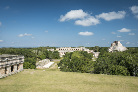 Uxmal archeological site, mayan ruins in yucatan, mexicoのeditorial素材