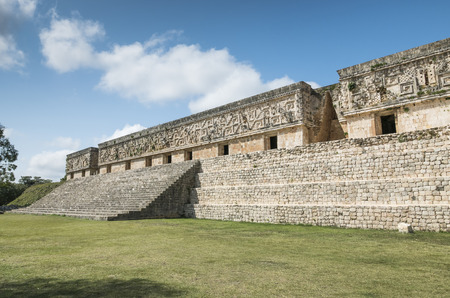 Uxmal archeological site, mayan ruins in yucatan, mexicoのeditorial素材