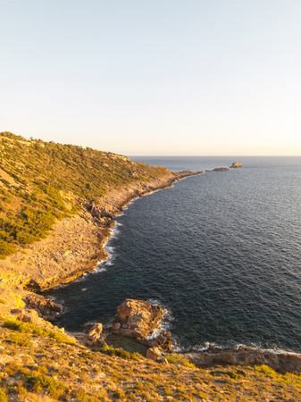 Beautiful seascape, rocky cosat in Majorca island, Mediterranean Sea.の写真素材