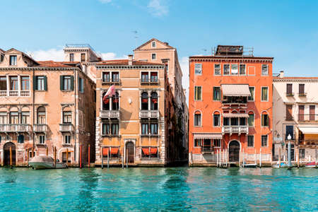 The beautiful city of Venice in Italy seen from the boat.の写真素材