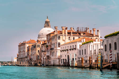 The beautiful city of Venice in Italy seen from the boat.の写真素材