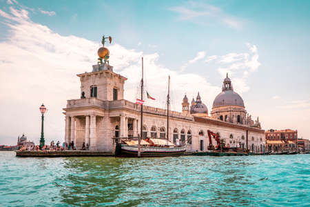 The beautiful city of Venice in Italy seen from the boat.の写真素材