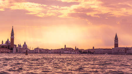The beautiful city of Venice in Italy seen from the boat.の写真素材