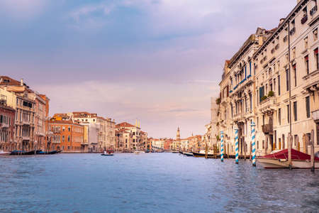 The beautiful city of Venice in Italy seen from the boat.の写真素材