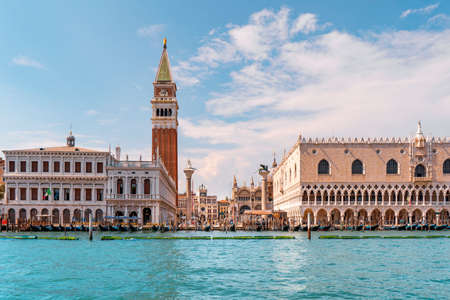 The beautiful city of Venice in Italy seen from the boat.の写真素材