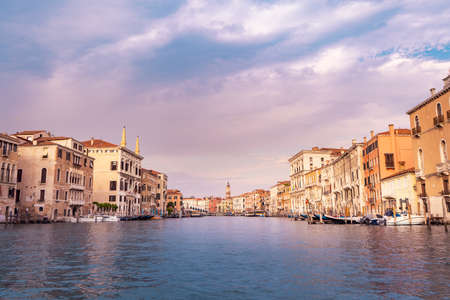 The beautiful city of Venice in Italy seen from the boat.の写真素材