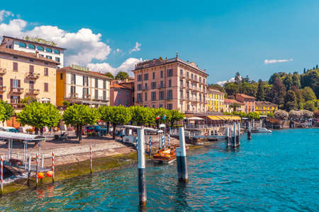 The beautiful small village of Bellagio on Como lake in Italyの写真素材