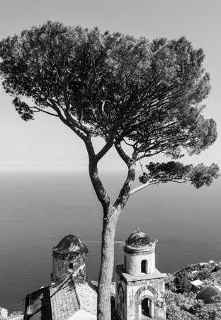 The beautiful gardens of Villa Rufolo in Ravello, Amalfi Coast in Italyの写真素材