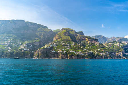 The wonderful village of Positano in the Amalfi Coast in Italyの写真素材